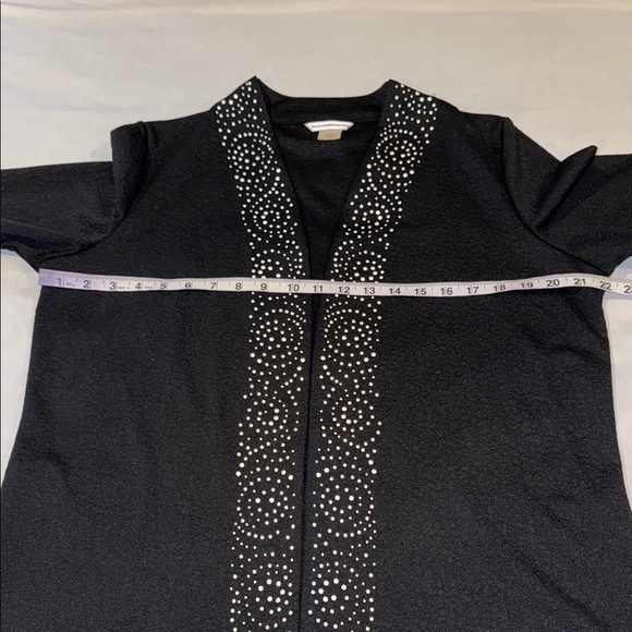 Allison Daley Blazer Black White Elegant Polka Dot Embellishments Women’s Size M - Picture 8 of 11